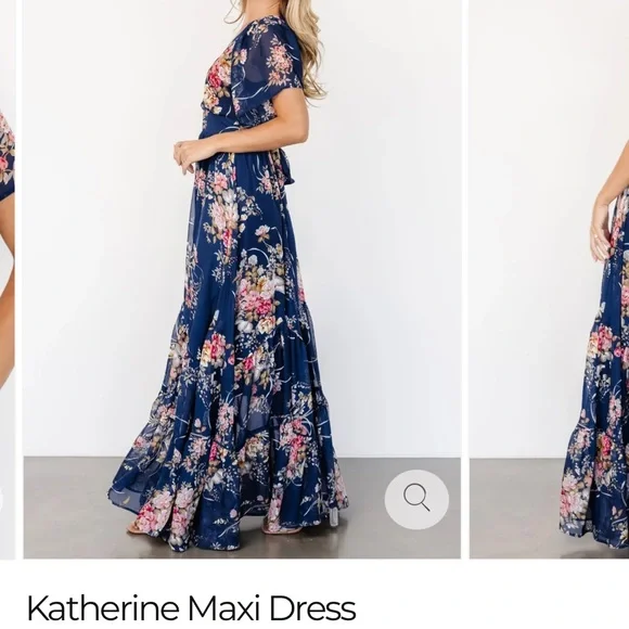 Baltic Born Floral Maxi Dress in Navy and Pink - Picture 4 of 5